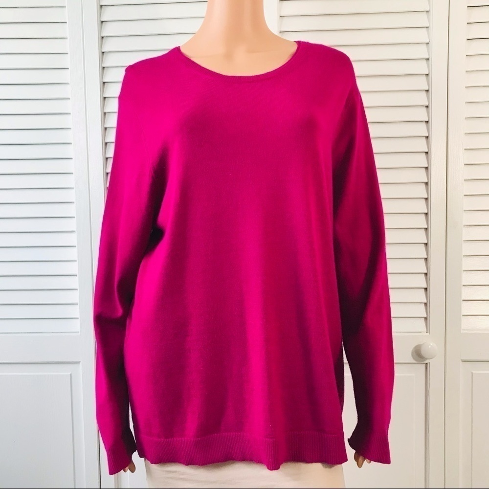 Price is firm IM NYC Isaac Mizrahi Pink Scoop Neck Sweater Size Extra Large